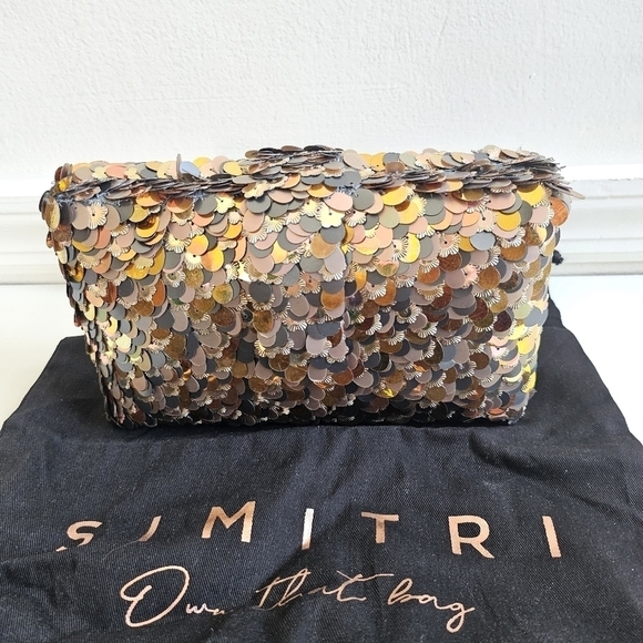 New Simitri Sequin Embellished Metallic Disco Convertible Clutch/Handbag NWT - Picture 8 of 16